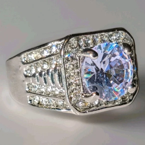 Classic Men's Dazzling 3CT Round Cut Lab Created DiamondEngagement Ring